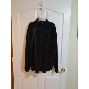 Passion-I Black Fleece Zip Up Jacket Lined Embroidered Logo Alaska /0231